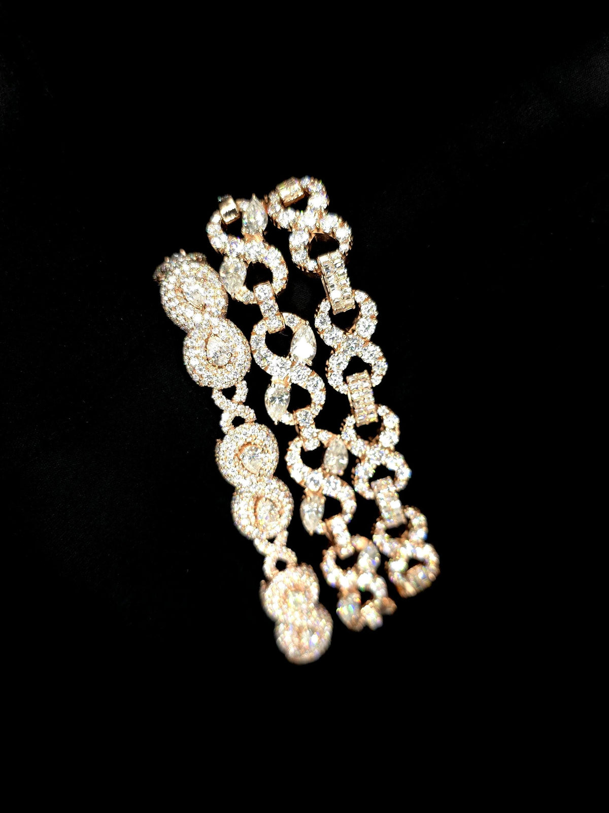 VVS1 Moissanite Diamonds Infinity Link Bracelets, Solid 925 Sterling Silver, Luxury Hip Hop Jewelry, Unisex Gift