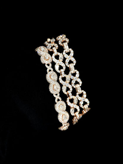 VVS1 Moissanite Diamonds Infinity Link Bracelets, Solid 925 Sterling Silver, Luxury Hip Hop Jewelry, Unisex Gift