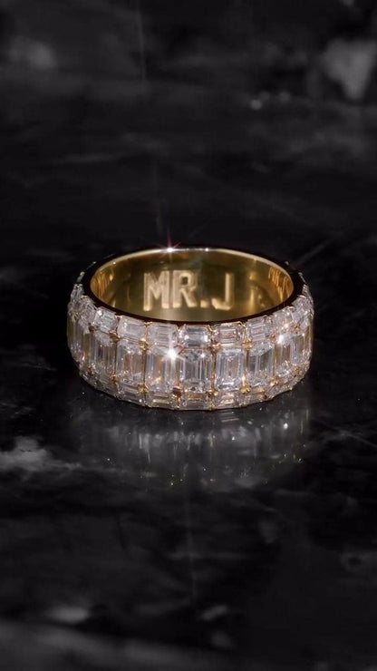 Iced Out Pinky Finger Band Ring for Men with VVS Clarity Moissanite Diamonds – Passes Diamond Test