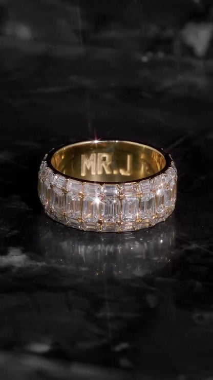 Iced Out Pinky Finger Band Ring for Men with VVS Clarity Moissanite Diamonds – Passes Diamond Test