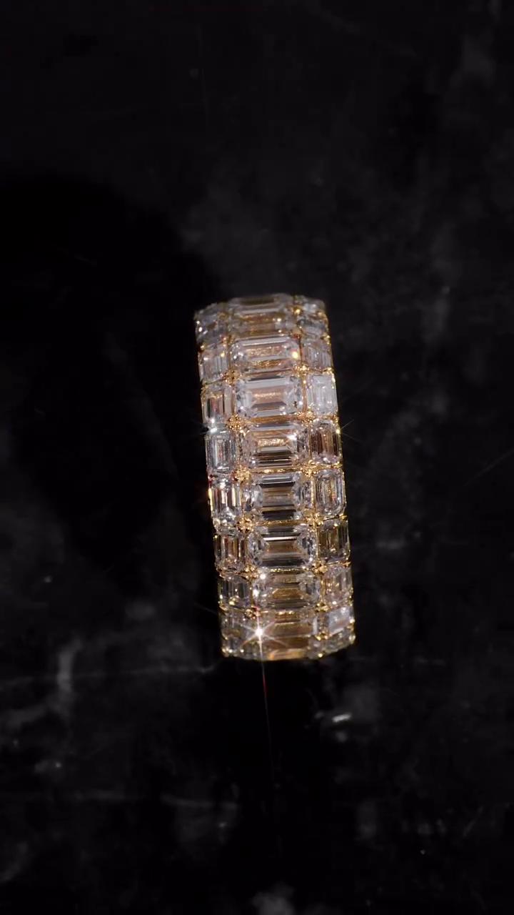 Iced Out Pinky Finger Band Ring for Men with VVS Clarity Moissanite Diamonds – Passes Diamond Test