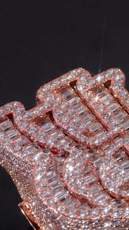 Iced Out Letter "RR" Ring for Men in 925 Silver/10K Gold | Custom Hip Hop Initial Ring | Lab Diamond Hip Hop Ring