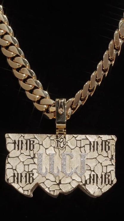 Custom Iced Out Moissanite Name Pendant, VVS1 Moissanite Diamonds, 925 Sterling Silver, Hip Hop Jewelry