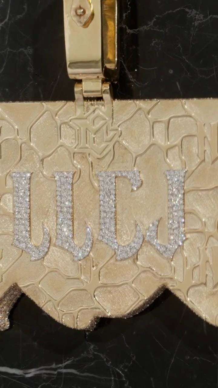 Custom Iced Out Moissanite Name Pendant, VVS1 Moissanite Diamonds, 925 Sterling Silver, Hip Hop Jewelry
