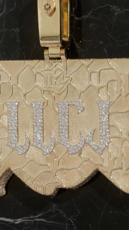 Custom Iced Out Moissanite Name Pendant, VVS1 Moissanite Diamonds, 925 Sterling Silver, Hip Hop Jewelry