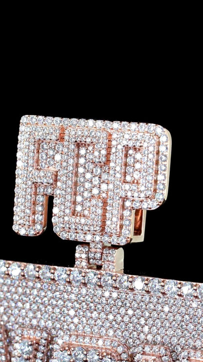 Custom made Iced Out Hip Hop Pendant | Chunky Moissanite pendant | 925 Silver / 10K Gold | Custom Handmade Moissanite Jewelry