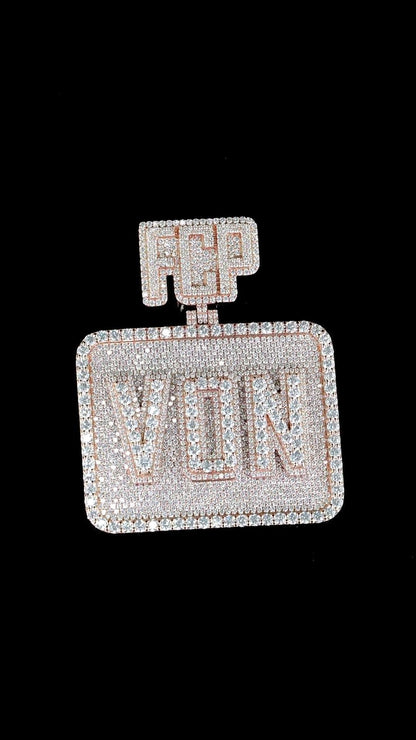 Custom made Iced Out Hip Hop Pendant | Chunky Moissanite pendant | 925 Silver / 10K Gold | Custom Handmade Moissanite Jewelry