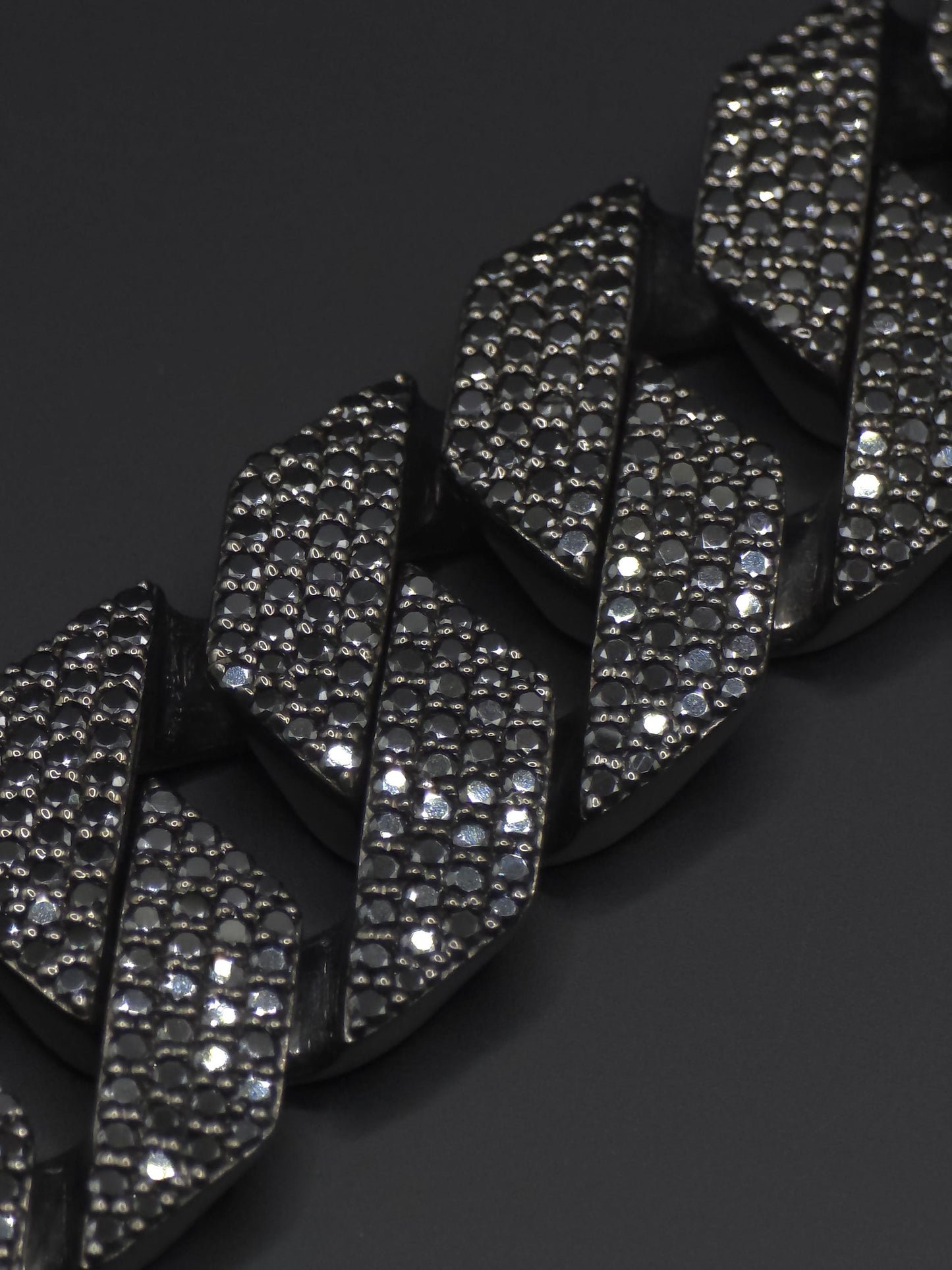 16mm Black Moissanite Cuban Link Bracelet in 925 Sterling Silver – Luxury Iced Out Necklace for Men, Passes Diamond Tester