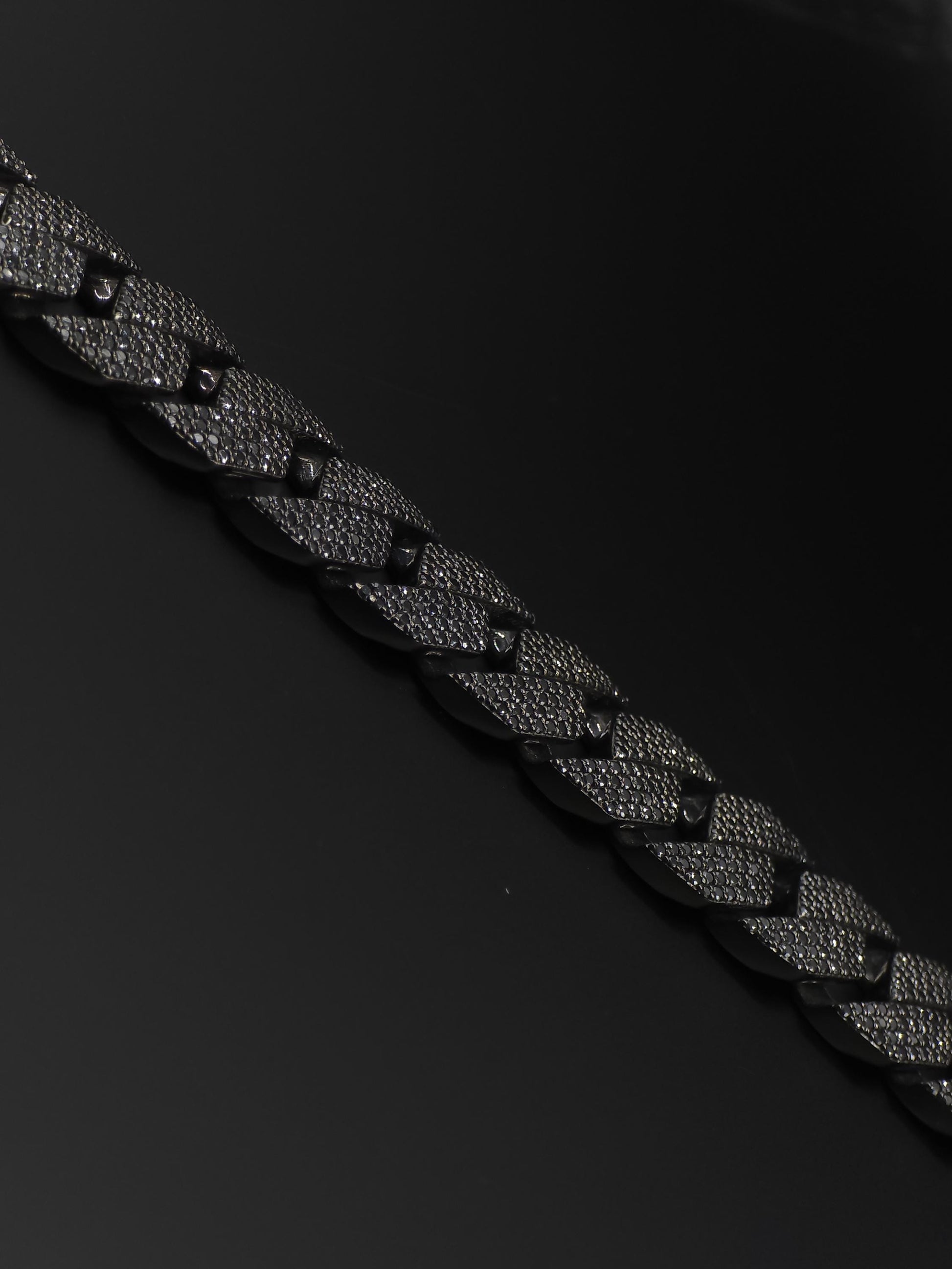 16mm Black Moissanite Cuban Link Bracelet in 925 Sterling Silver – Luxury Iced Out Necklace for Men, Passes Diamond Tester