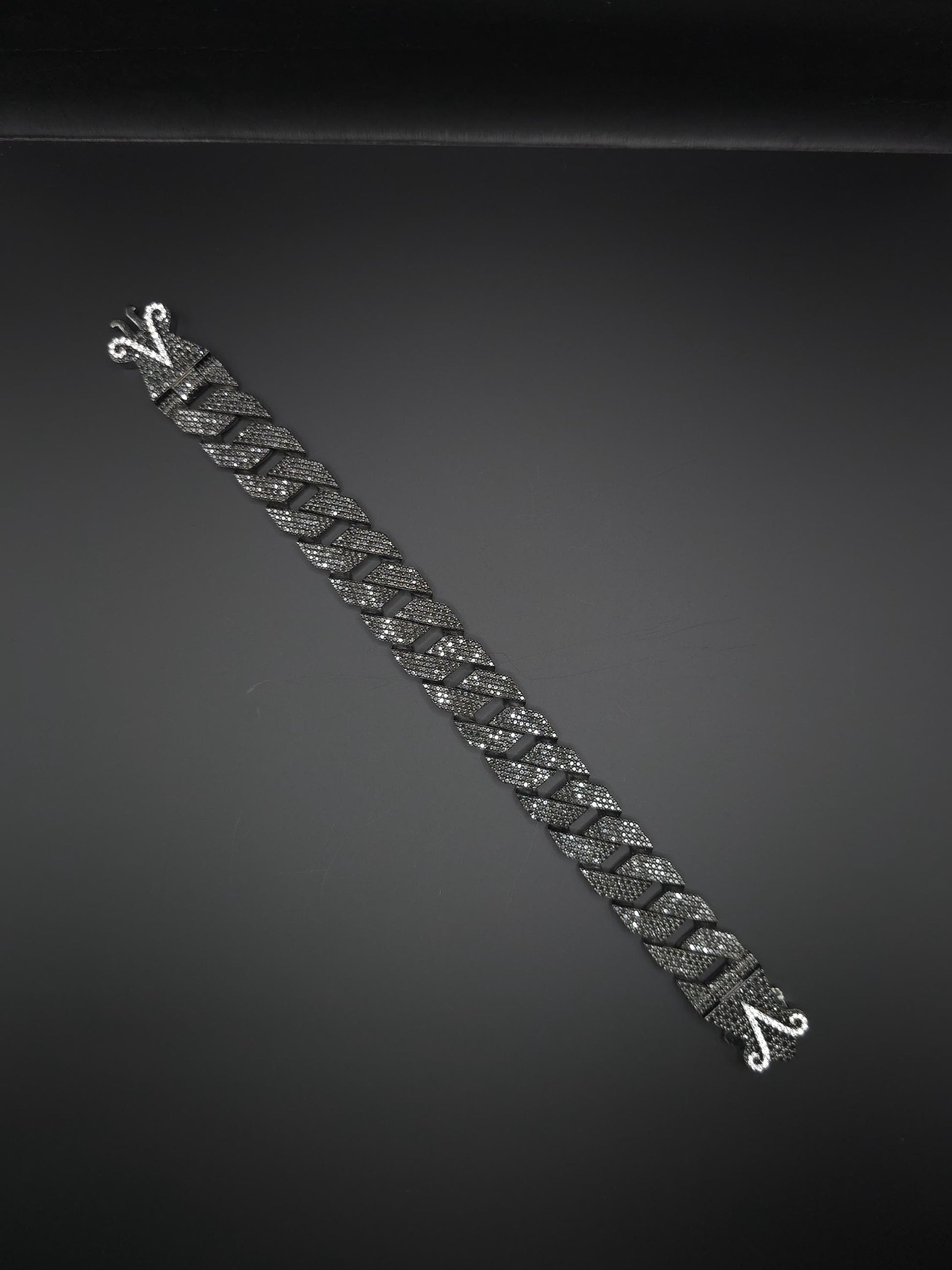 16mm Black Moissanite Cuban Link Bracelet in 925 Sterling Silver – Luxury Iced Out Necklace for Men, Passes Diamond Tester