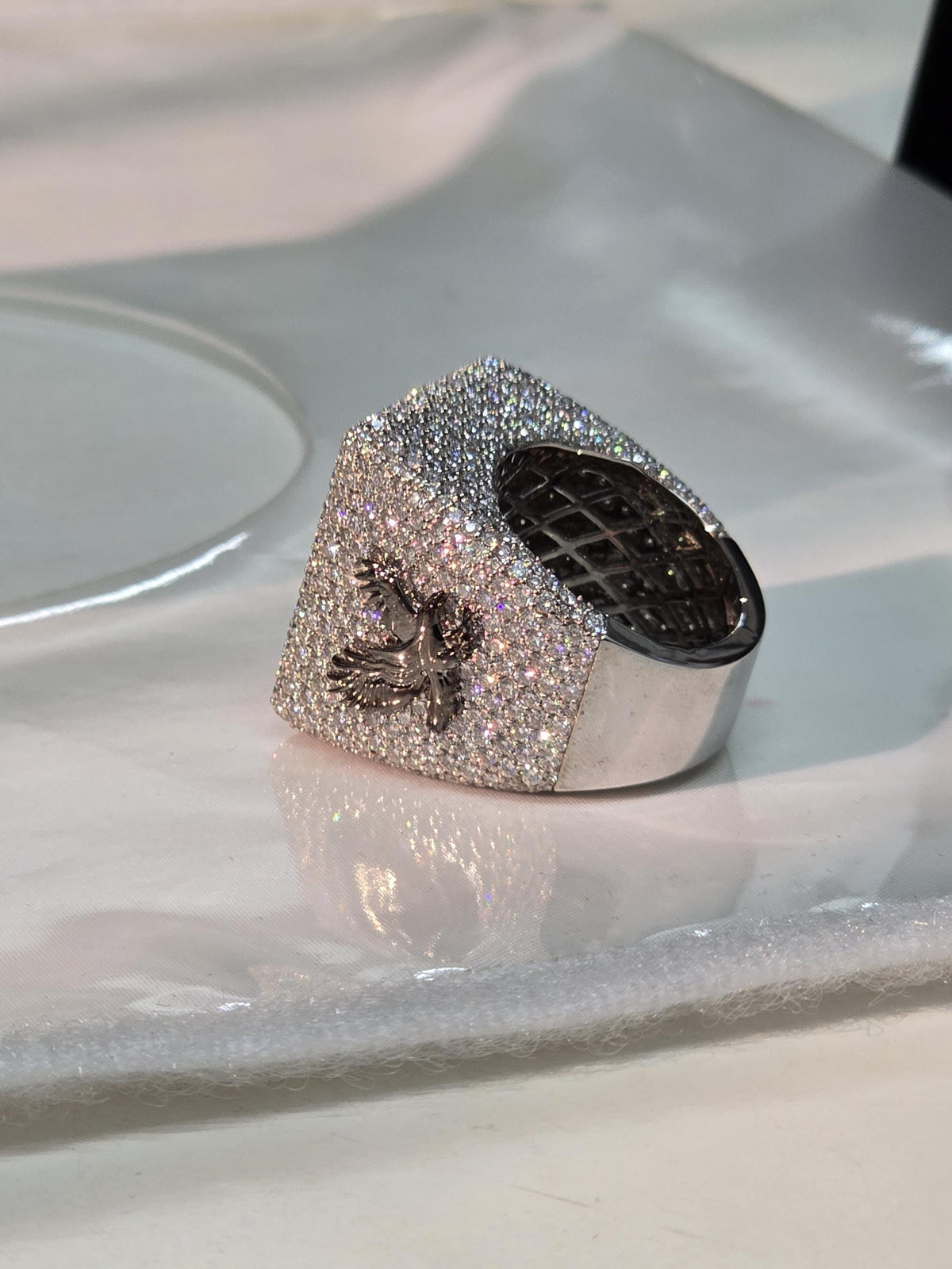 Black and White Moissanite Championship Rings for Men, Statement Rings, Custom Ring, Hip Hop Jewelry Gift