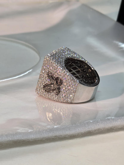 Black and White Moissanite Championship Rings for Men, Statement Rings, Custom Ring, Hip Hop Jewelry Gift