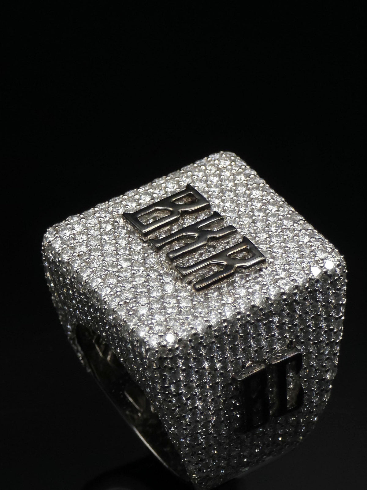 Black and White Moissanite Championship Rings for Men, Statement Rings, Custom Ring, Hip Hop Jewelry Gift