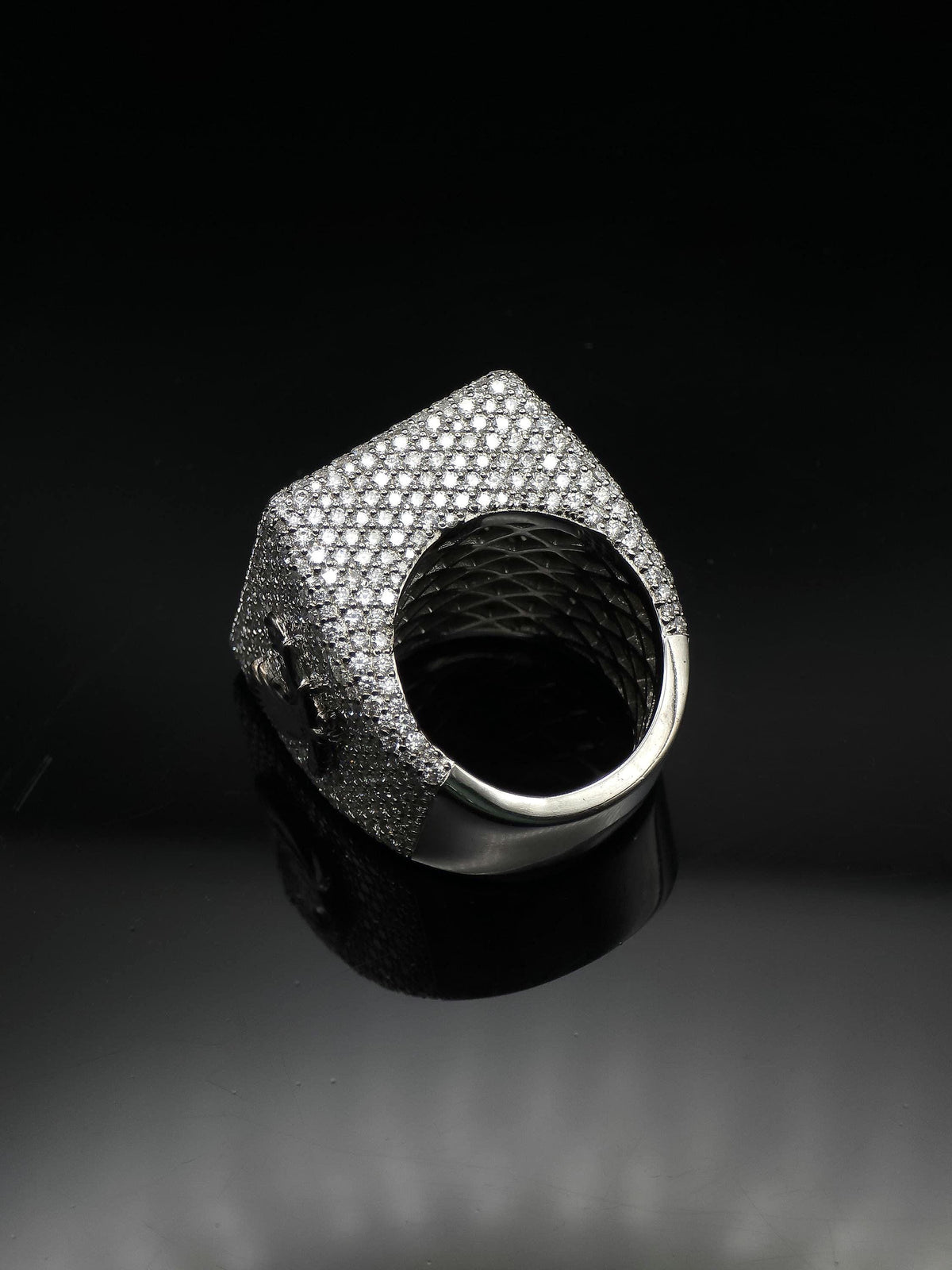 Black and White Moissanite Championship Rings for Men, Statement Rings, Custom Ring, Hip Hop Jewelry Gift