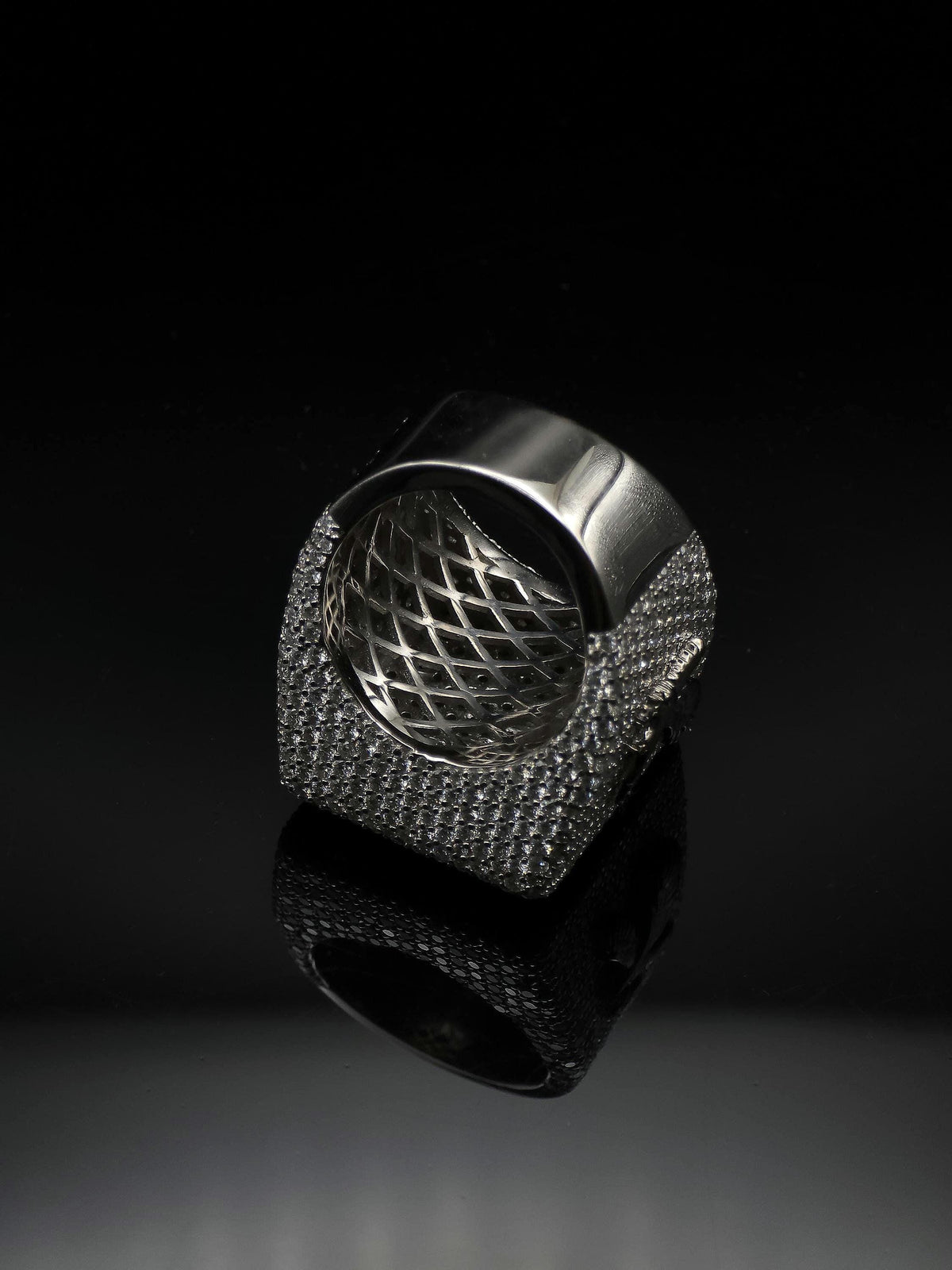 Black and White Moissanite Championship Rings for Men, Statement Rings, Custom Ring, Hip Hop Jewelry Gift