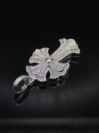 Iced Out Cross Pendant, 1.5" Moissanite or Lab Grown Diamonds, 925 Sterling Silver or 10K Gold, Luxury Hip Hop Jewelry for Men & Women