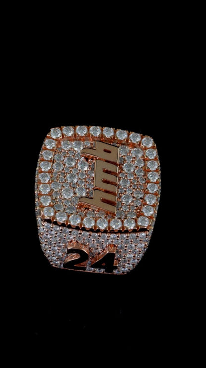 Iced Out Championship Ring for Men, VVS Moissanite or CZ, Hip Hop Statement Ring, Custom Bling Ring, 925 Silver Rapper Style Jewelry