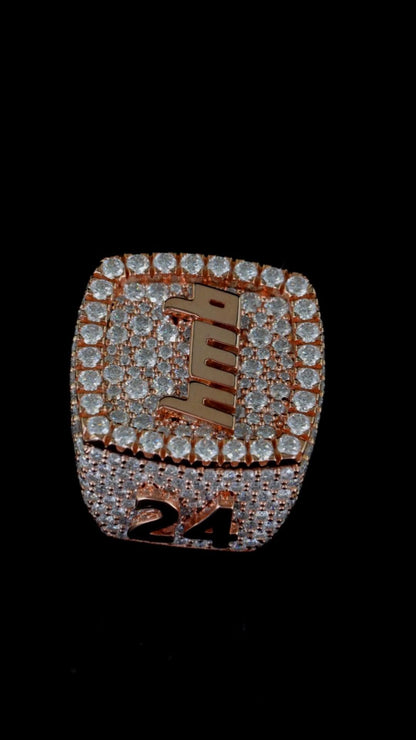 Iced Out Championship Ring for Men, VVS Moissanite or CZ, Hip Hop Statement Ring, Custom Bling Ring, 925 Silver Rapper Style Jewelry