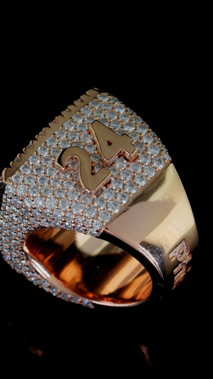 Iced Out Championship Ring for Men, VVS Moissanite or CZ, Hip Hop Statement Ring, Custom Bling Ring, 925 Silver Rapper Style Jewelry