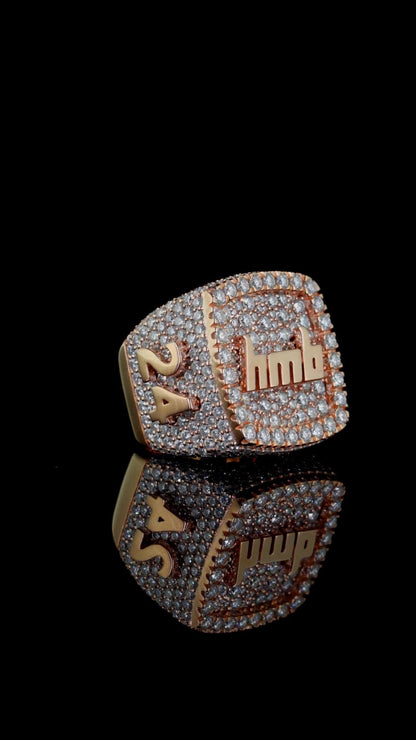 Iced Out Championship Ring for Men, VVS Moissanite or CZ, Hip Hop Statement Ring, Custom Bling Ring, 925 Silver Rapper Style Jewelry