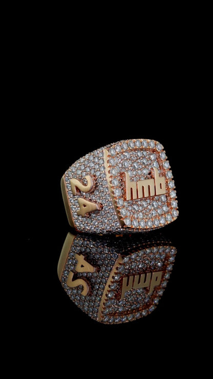 Iced Out Championship Ring for Men, VVS Moissanite or CZ, Hip Hop Statement Ring, Custom Bling Ring, 925 Silver Rapper Style Jewelry