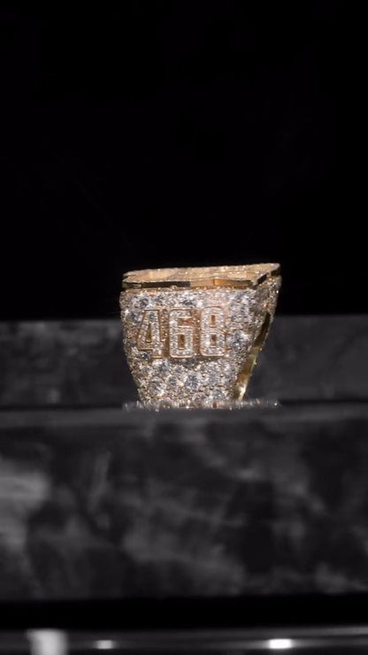Custom Iced Out Initial Ring for Men, VVS Moissanite Championship Ring, 925 Sterling Silver Hip Hop Statement Ring, Personalized Jewelry