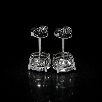 10mm Jumbo Moissanite Stud Earrings, D Color VVS1 Round Cut, 8 Carat Total Weight, 925 Sterling Silver or Solid 10K Gold
