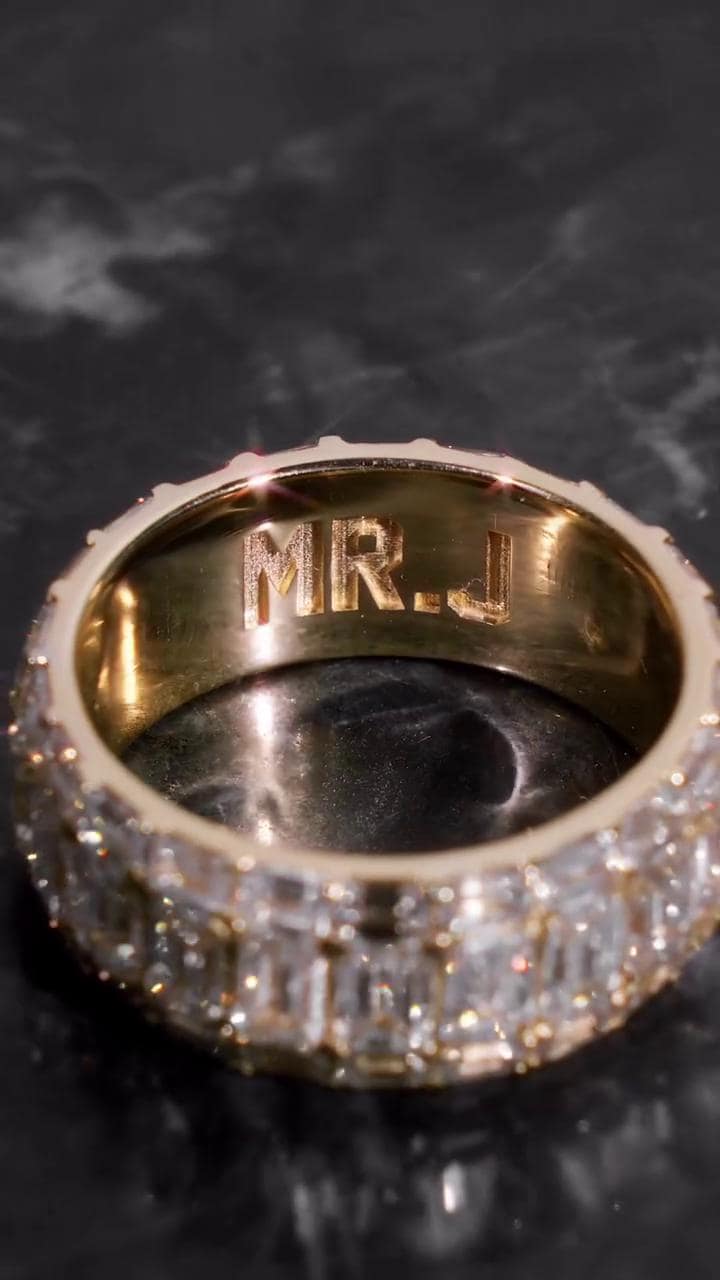 Iced Out Pinky Finger Band Ring for Men with VVS Clarity Moissanite Diamonds – Passes Diamond Test