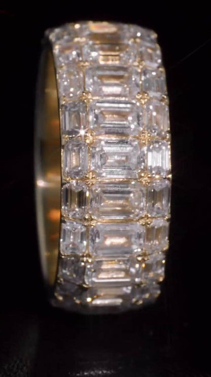 Iced Out Pinky Finger Band Ring for Men with VVS Clarity Moissanite Diamonds – Passes Diamond Test