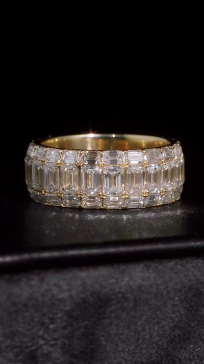 Iced Out Pinky Finger Band Ring for Men with VVS Clarity Moissanite Diamonds – Passes Diamond Test