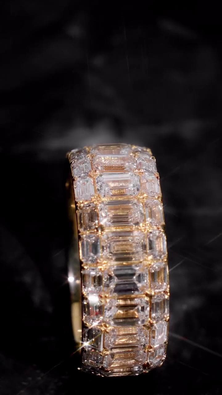 Iced Out Pinky Finger Band Ring for Men with VVS Clarity Moissanite Diamonds – Passes Diamond Test