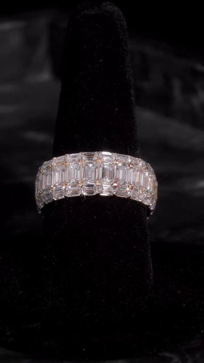 Iced Out Pinky Finger Band Ring for Men with VVS Clarity Moissanite Diamonds – Passes Diamond Test