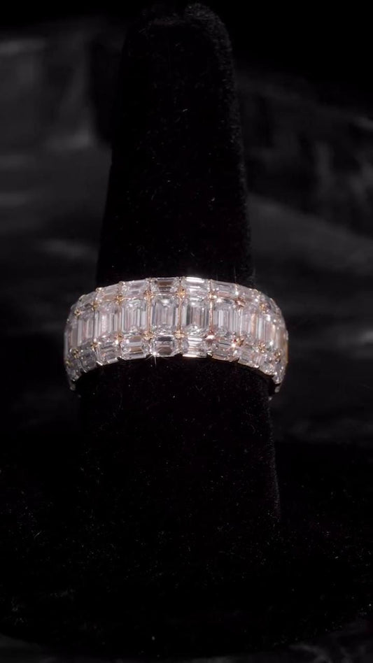 Iced Out Pinky Finger Band Ring for Men with VVS Clarity Moissanite Diamonds – Passes Diamond Test