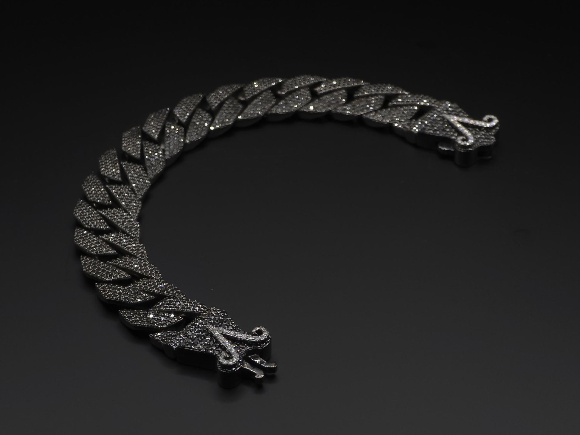 16mm Black Moissanite Cuban Link Bracelet in 925 Sterling Silver – Luxury Iced Out Necklace for Men, Passes Diamond Tester