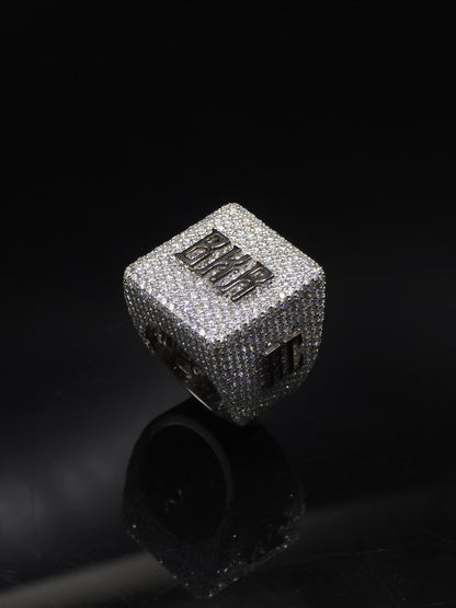 Black and White Moissanite Championship Rings for Men, Statement Rings, Custom Ring, Hip Hop Jewelry Gift