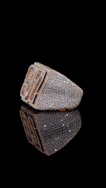 Custom Double Digit Moissanite Ring, Iced Out Number Ring, 925 Sterling Silver, Personalized Hip Hop Statement Ring