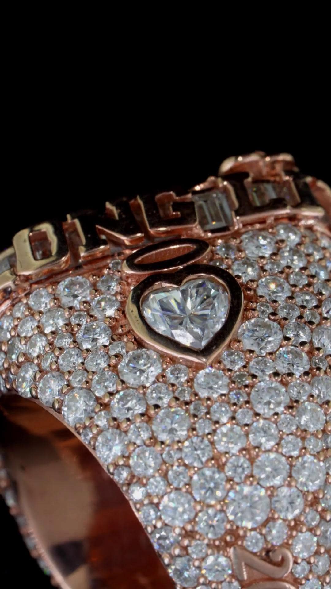 Custom Iced Out Championship Style Memorial Ring, Rose Gold Plated 925 Sterling Silver & VVS Moissanite, Personalized Hip Hop Bling Ring