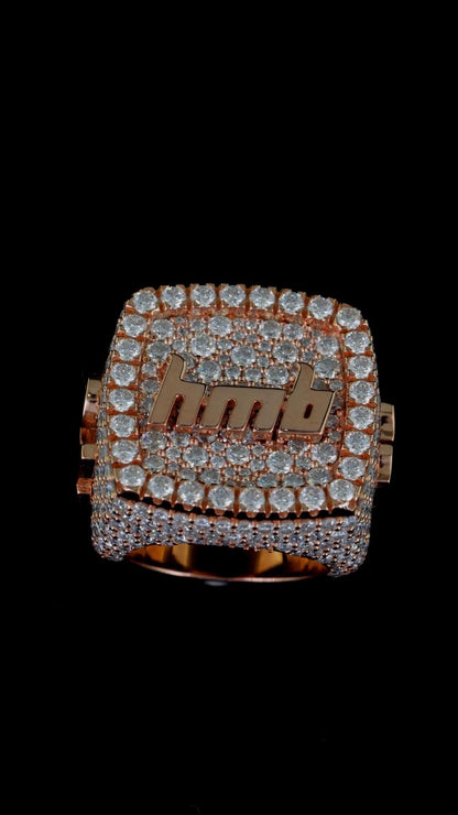 Iced Out Championship Ring for Men, VVS Moissanite or CZ, Hip Hop Statement Ring, Custom Bling Ring, 925 Silver Rapper Style Jewelry