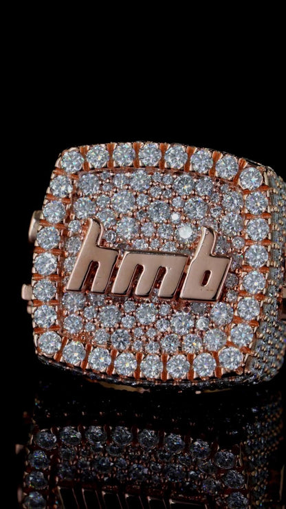 Iced Out Championship Ring for Men, VVS Moissanite or CZ, Hip Hop Statement Ring, Custom Bling Ring, 925 Silver Rapper Style Jewelry