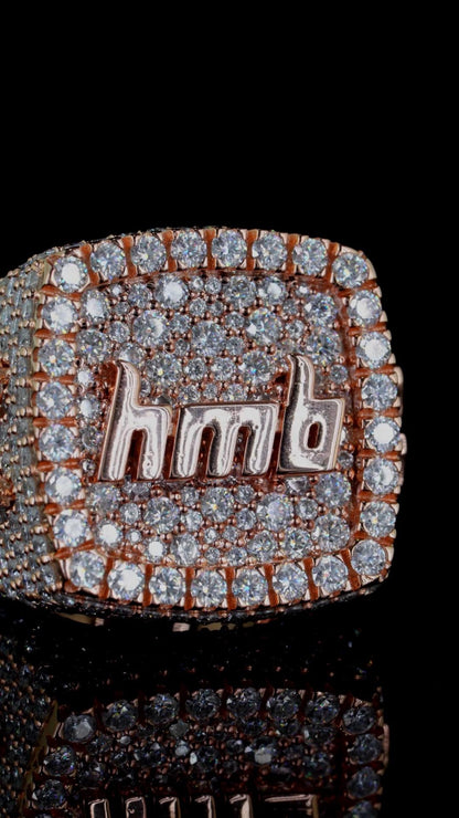 Iced Out Championship Ring for Men, VVS Moissanite or CZ, Hip Hop Statement Ring, Custom Bling Ring, 925 Silver Rapper Style Jewelry