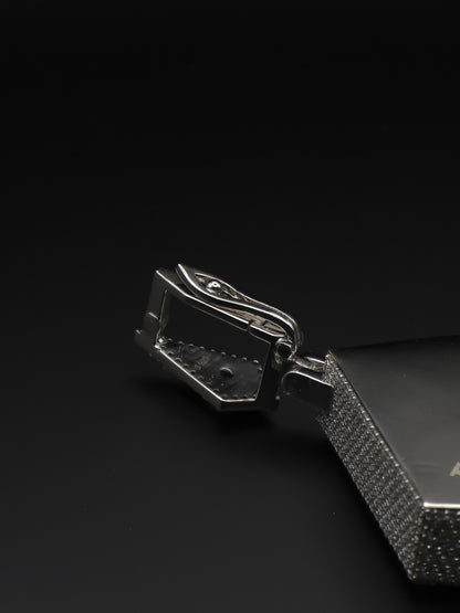 Custom Iced Out Pendant, Moissanite Statement Pendant, Geometric Hip Hop Pendant, 925 Silver Diamond Look Custom Jewelry