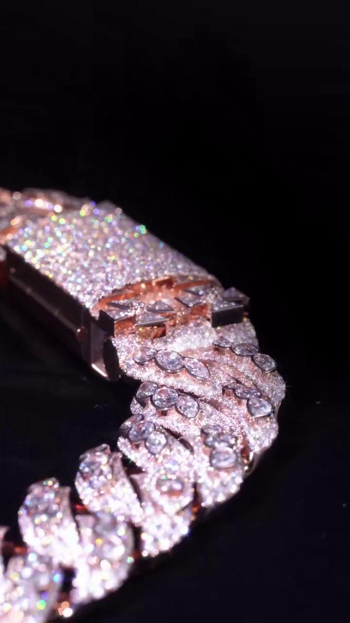 28mm Moissanite Miami Cuban Link Chain | Raised Marquise Pear Oval Cuts | 170ct VVS1 Moissanite | 925 Sterling Silver | Pass Diamond Tester
