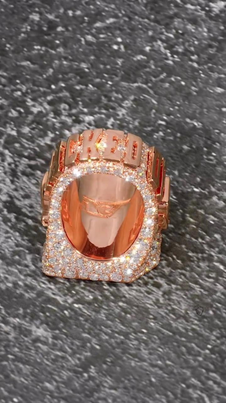 Fully Iced Out Custom Ring | Asscher & Round Moissanite | 925 Sterling Silver | Hip Hop Statement Ring | Custom Jewelry | Men’s Bling