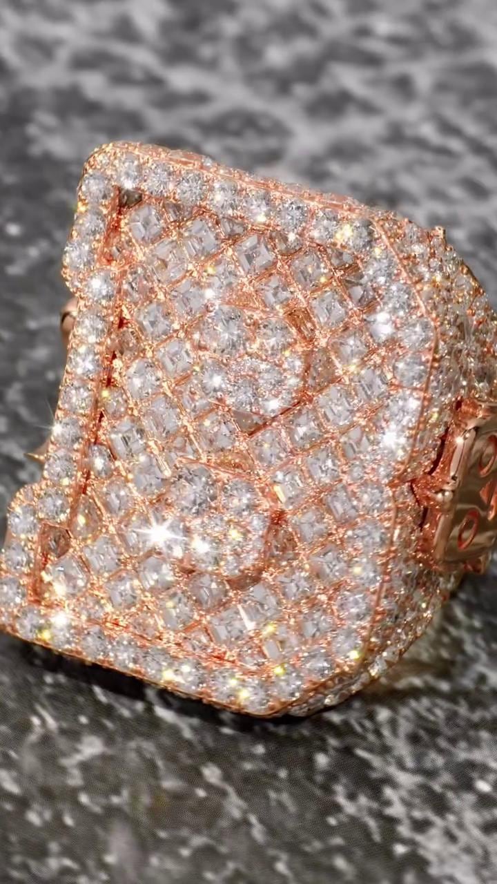 Fully Iced Out Custom Ring | Asscher & Round Moissanite | 925 Sterling Silver | Hip Hop Statement Ring | Custom Jewelry | Men’s Bling