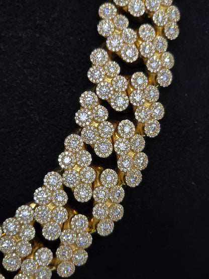 22mm Iced Out Cuban Link Chain | VVS1 Moissanite Diamond Necklace | Heavy 925 Sterling Silver | Rose Gold Finish
