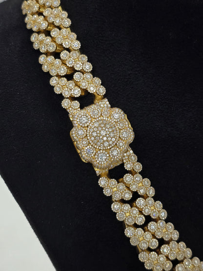 22mm Iced Out Cuban Link Chain | VVS1 Moissanite Diamond Necklace | Heavy 925 Sterling Silver | Rose Gold Finish
