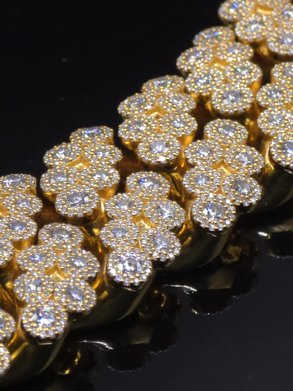 22mm Iced Out Cuban Link Chain | VVS1 Moissanite Diamond Necklace | Heavy 925 Sterling Silver | Rose Gold Finish