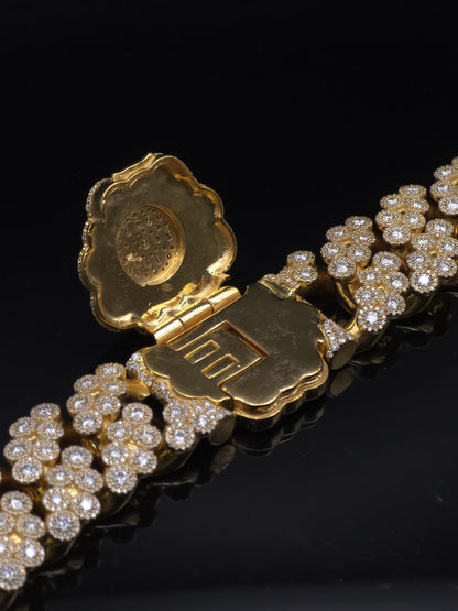 22mm Iced Out Cuban Link Chain | VVS1 Moissanite Diamond Necklace | Heavy 925 Sterling Silver | Rose Gold Finish