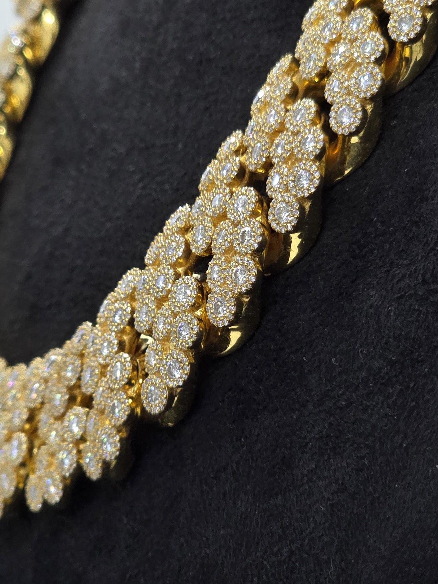 22mm Iced Out Cuban Link Chain | VVS1 Moissanite Diamond Necklace | Heavy 925 Sterling Silver | Rose Gold Finish