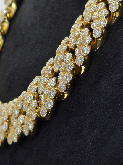 22mm Iced Out Cuban Link Chain | VVS1 Moissanite Diamond Necklace | Heavy 925 Sterling Silver | Rose Gold Finish